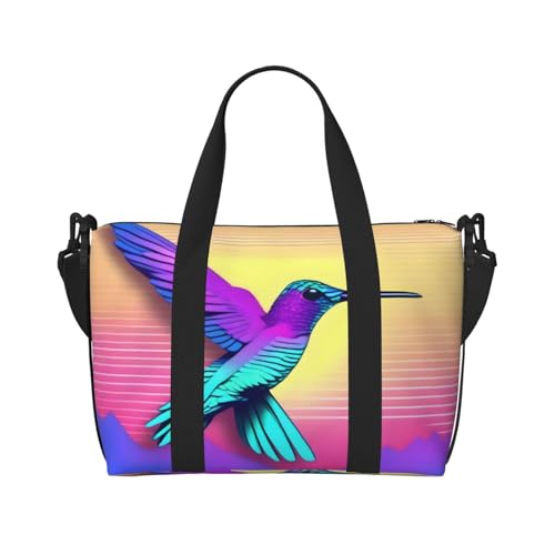 Phayah Flying Hummingbird Weekender Bag für Damen, Reisetasche, Übernachtung, Wochenendtasche, Sport, Fitnessstudio, Tragetasche, Crossbody-Tasche von PHAYAH