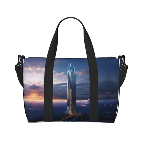 Phayah Future Tower of Reisetasche, Sporttasche, Turnbeutel, Schultertasche, Wochenendtasche, Übernachtungstasche für Damen, Schwarz , Einheitsgröße von PHAYAH