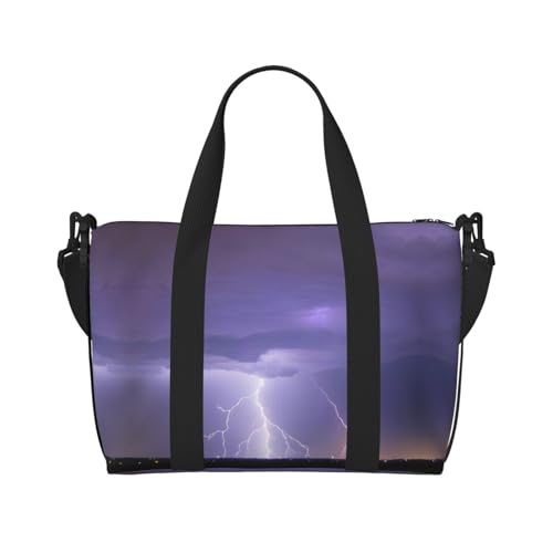 Phayah Lightning Storm Weekender-Tasche für Damen, Reisetasche, Übernachtung, Wochenendtasche, Sport, Fitnessstudio, Tragetasche, Crossbody-Tasche von PHAYAH