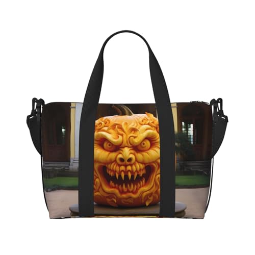 Phayah Pumpkin Carnival Night Travel Duffel Bag Sports Tote Gym Bag Shoulder Weekender Overnight Bag for Women, Schwarz , Einheitsgröße von PHAYAH
