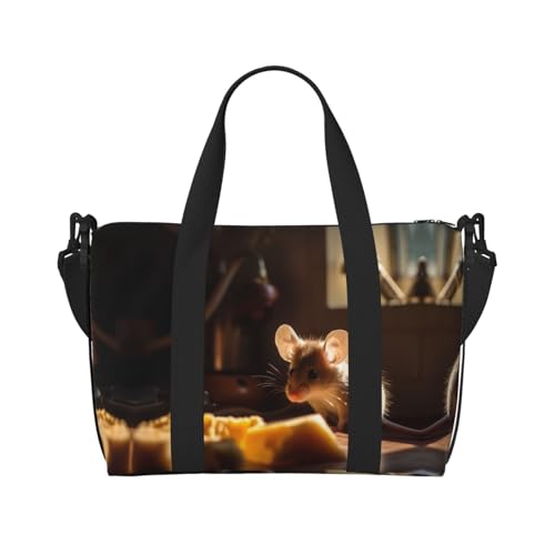Phayah Ratten-Reisetasche, Sporttasche, Turnbeutel, Schultertasche, Wochenendtasche, Übernachtungstasche für Damen, Schwarz , Einheitsgröße von PHAYAH