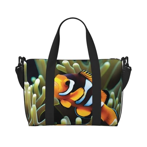 Phayah Reisetasche Clownfisch Sporttasche Sporttasche Umhängetasche Damen Schwarz Einheitsgröße, Schwarz , one size von PHAYAH