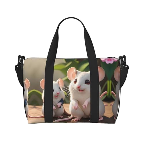 Phayah Reisetasche für Mutter und Kind, Ratten, Sporttasche, Turnbeutel, Schultertasche, Wochenendtasche, Übernachtungstasche für Damen, Schwarz, Einheitsgröße, Schwarz, One Size von PHAYAH