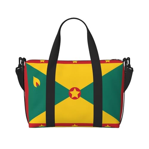 Phayah Reisetasche mit Flagge von Grenada, Sporttasche, Turnbeutel, Schultertasche, Wochenendtasche, Übernachtungstasche für Damen, Schwarz, Einheitsgröße, Schwarz, One Size von PHAYAH