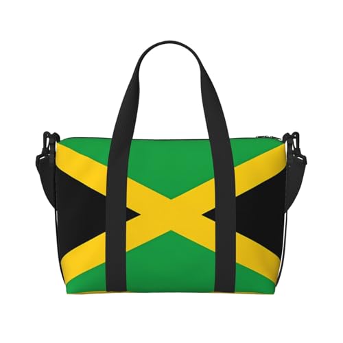 Phayah Reisetasche mit Jamaika-Flagge, Sporttasche, Turnbeutel, Schultertasche, Wochenendtasche, Übernachtungstasche für Damen, Schwarz, Einheitsgröße, Schwarz, One Size von PHAYAH