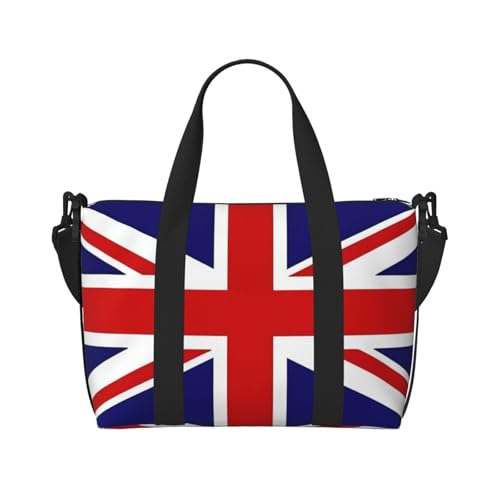 Phayah Reisetasche mit UK-Flagge, Sporttasche, Turnbeutel, Schultertasche, Wochenendtasche, Übernachtungstasche für Damen, Schwarz, Einheitsgröße, Schwarz, One Size von PHAYAH