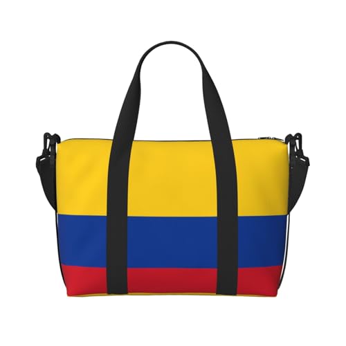Phayah Reisetasche mit der Flagge von Kolumbien, Sporttasche, Turnbeutel, Schultertasche, Wochenendtasche, Übernachtungstasche für Damen, Schwarz, Einheitsgröße, Schwarz, One Size von PHAYAH