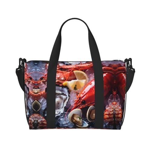 Phayah Seefrüchte Nahaufnahme Reisetasche Sporttasche Gym Bag Wochenendtasche Crossbody Damen Schwarz Einheitsgröße, Schwarz , one size von PHAYAH