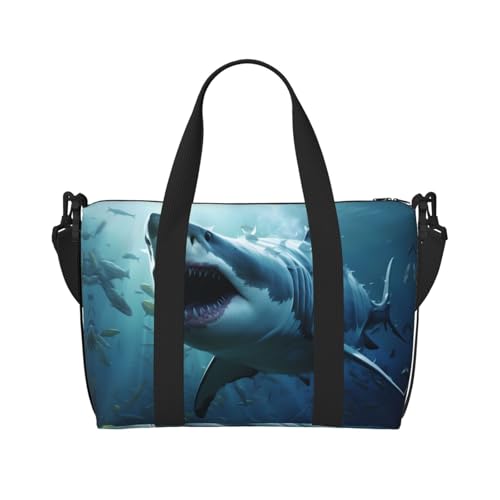Phayah Shark In The Sea Weekender-Tasche für Damen, Reisetasche, Übernachtung, Wochenendtasche, Sport, Fitnessstudio, Tragetasche, Crossbody-Tasche von PHAYAH