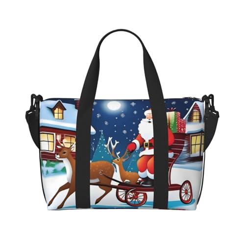 Phayah Sporttasche für Damen mit Weihnachtsmann-Motiv, Schwarz, Einheitsgröße, Schwarz , one size Phayah Sporttasche für Damen mit Weihnachtsmann-Motiv, Schwarz, Einheitsgröße, Schwarz , one size von PHAYAH