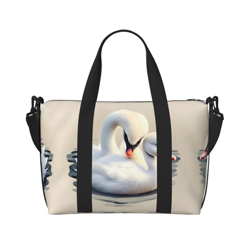 Phayah Süße Little Swan Weekender-Tasche für Damen, Reisetasche, Übernachtung, Wochenendtasche, Sport, Fitnessstudio, Tragetasche, Crossbody-Tasche von PHAYAH