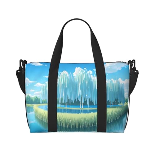 Phayah Transparente Wasser-Reisetasche, Sporttasche, Turnbeutel, Schultertasche, Wochenendtasche, Übernachtungstasche für Damen, Schwarz , Einheitsgröße von PHAYAH