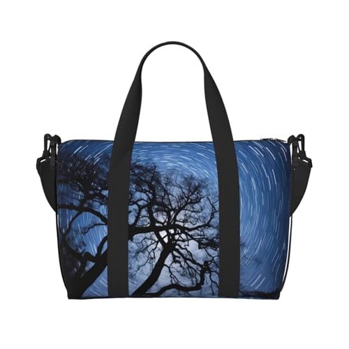 Phayah Tree Top Spinning Reisetasche, Sporttasche, Turnbeutel, Schultertasche, Wochenendtasche, Übernachtungstasche für Damen, Schwarz , Einheitsgröße von PHAYAH