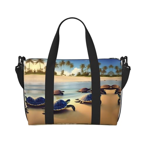 Phayah Turtles On The Beach Weekender Tasche für Damen, Reisetasche, Übernachtung, Wochenendtasche, Sport, Fitnessstudio, Tragetasche, Crossbody-Tasche von PHAYAH