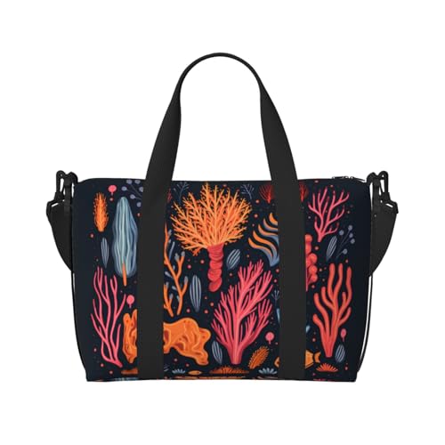 Phayah Undersea Tree Grass Weekender Bag für Damen, Reisetasche, Übernachtung, Wochenendtasche, Sport, Fitnessstudio, Tragetasche, Crossbody-Tasche von PHAYAH