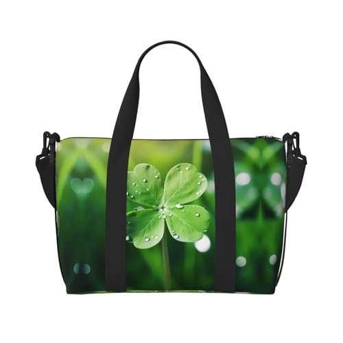 Phayah Vierblättrige Kleeblatt-Reisetasche, Sporttasche, Turnbeutel, Schultertasche, Wochenendtasche, Übernachtungstasche für Damen, Schwarz , Einheitsgröße von PHAYAH