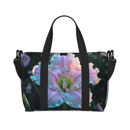 Phayah White Lily Weekender Bag für Damen, Reisetasche, Übernachtung, Wochenendtasche, Sport, Fitnessstudio, Tragetasche, Crossbody-Tasche von PHAYAH