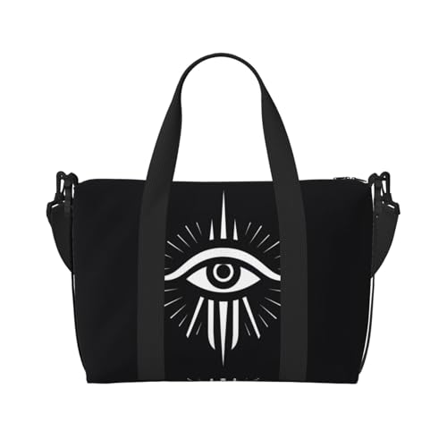 Phayah White Line Eyes Weekender-Tasche für Damen, Reisetasche, Übernachtung, Wochenendtasche, Sport, Fitnessstudio, Tragetasche, Crossbody-Tasche von PHAYAH