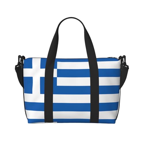 Phayah Wochenendtasche mit griechischer Flagge für Damen, Reisetasche, Übernachtung, Wochenendtasche, Sport, Fitnessstudio, Tragetasche, Crossbody-Tasche von PHAYAH