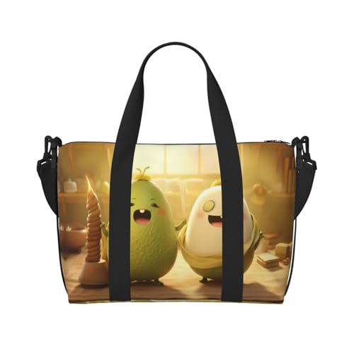 Phayah Zwei Avocados Weekender Taschen für Damen, Reisetasche, Übernachtung, Wochenendtasche, Sport, Fitnessstudio, Tragetasche, Crossbody-Tasche von PHAYAH