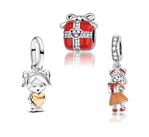 PHCLASY 3in1 Set Charms Anhänger Kompatibilität für Armband Herz Geburtstagsgeschenk für Frauen. von PHCLASY