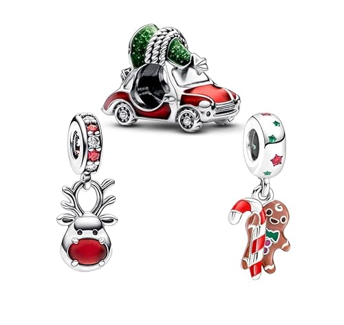 PHCLASY 3in1 Set Christmas Classics Charm Charms Kompatibel for Armband und Halskette 925 Sterling Silber Bead Charm Christmas Charms für Damen von PHCLASY
