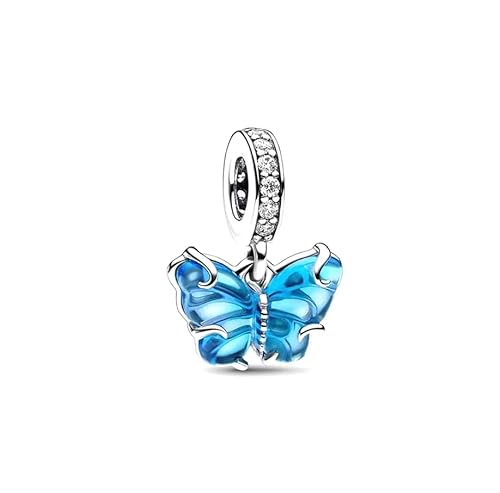 PHCLASY Blauer Schmetterling Sommer Charms fit Armbänder Halsketten und europäische Schlange Kette Große Geschenke für Frauen Urlaub Urlaub/Geburtstag von PHCLASY