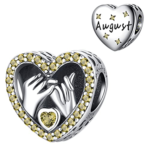 PHCLASY Charms Anhänger Liebe Geburtsstein Bead Charms für Damen Geburtstag Charm Silber 925 Kompatibel mit Armbänder und Halskette,August von PHCLASY