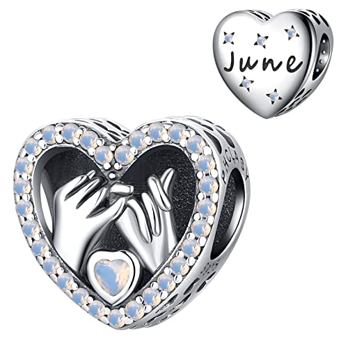 PHCLASY Charms Anhänger Liebe Geburtsstein Bead Charms für Damen Geburtstag Charm Silber 925 Kompatibel mit Armbänder und Halskette,Juni von PHCLASY
