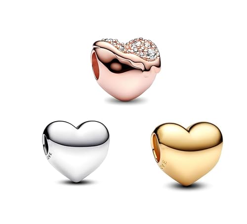 PHCLASY Charms Trio Anhänger Nettes Tier Kompatibilität für Armband Herz Geburtstagsgeschenk für Frauen 3-Teiliges Set von PHCLASY