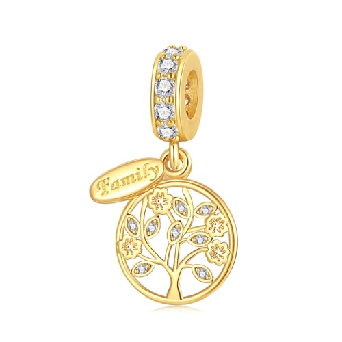 PHCLASY Family Tree Charms Anhänger Mond Geburtsstein Bead Charms für Damen Geburtstag Charm Silber 925 Kompatibel mit Armbänder und Halskette，Geschenk für den Muttertag der Frauen… von PHCLASY