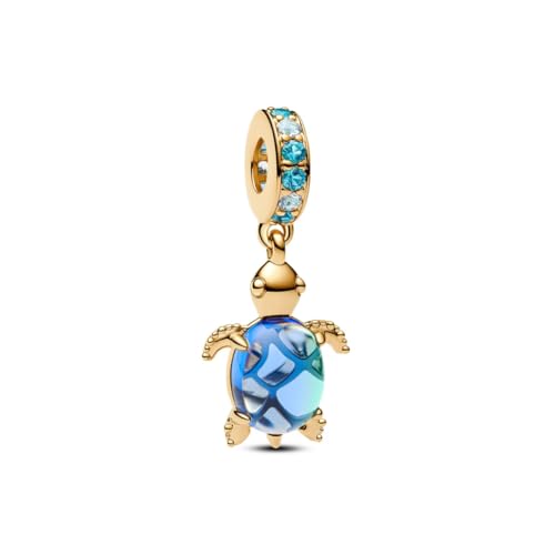 PHCLASY Gold Turtle Charms Kompatibel für Armbänder und Halsketten Dangle Heart Bead with Cubic Zirkonia Spacer Schmuck Geschenke für Männer und Frauen von PHCLASY