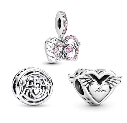 PHCLASY Liebe Mama Set Charm Kompatibel für Armbänder Halsketten und europäische Schlange für Frauen Muttertag Schmuck Geschenk von PHCLASY