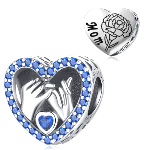 PHCLASY 925 Sterling Silber Charms Kompatibel für Armbänder und Halsketten Dangle Heart Bead with Cubic Zirkonia Spacer Schmuck Geschenke für Männer und Frauen von PHCLASY