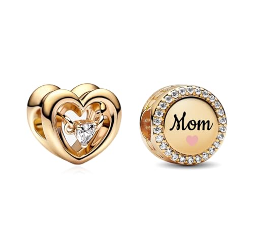 PHCLASY Mama Glück Set Charm Kompatibel für Armbänder Halsketten und europäische Schlange für Frauen Muttertag Schmuck Geschenk von PHCLASY