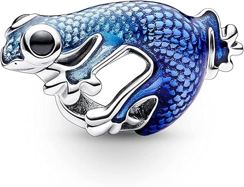 PHCLASY Blaues Gecko Charm fit Armbänder Halsketten und europäische Schlange Kette Große Geschenke für Frauen Urlaub Urlaub/Geburtstag von PHCLASY