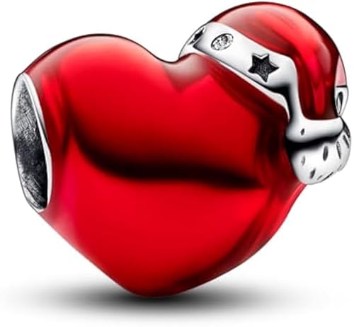 PHCLASY Red Christmas Heart Charms Kompatibel for Armband und Halskette 925 Sterling Silber Bead Charm Christmas Charms für Damen von PHCLASY