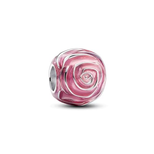 PHCLASY Pink Rose in Bloom Charm-Anhänger Bead Pendant Kompatibel für Armbändern für Damen Frauen von PHCLASY
