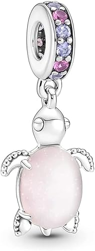 PHCLASY Pink Sea Turtle Charms Anhänger Nettes Tier Kompatibilität für Armband Herz Geburtstagsgeschenk für Frauen von PHCLASY