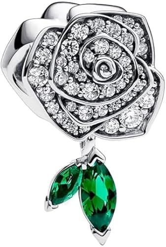 PHCLASY Rose in Bloom Charm-Anhänger Bead Pendant Kompatibel für Armbändern für Damen Frauen von PHCLASY