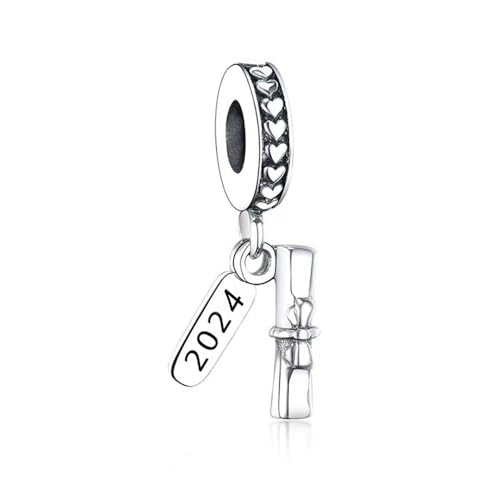 PHCLASY Schulabschluss 2024 Charms kompatibel mit Europäischen Armbändern und Halskette, für Frauen Happy Abschluss Charme von PHCLASY