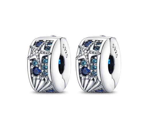 PHCLASY Seestern- und Muschel-Clip-2pcs Charms Kompatibilität für Europas Armband Anhänger für Damen von PHCLASY