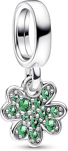 PHCLASY Vierblättriges Kleeblatt Charm fit Armbänder Halsketten und europäische Schlange Kette aus Sterling Silber，Geschenk zum Muttertag für Frauen von PHCLASY