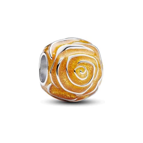 PHCLASY Yellow Rose in Bloom Charm-Anhänger Bead Pendant Kompatibel für Armbändern für Damen Frauen von PHCLASY