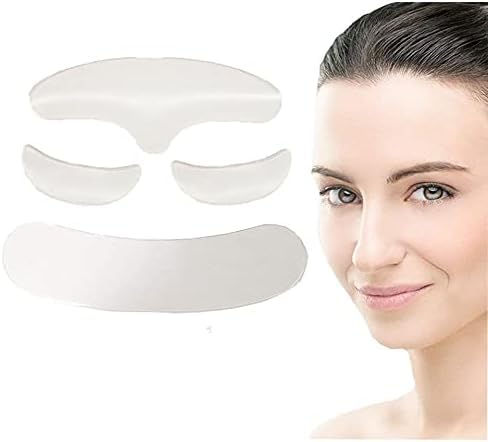 PHCOMRICH Anti-Falten Gesichtspad Set, 4 Packungen Silikon Gesichtsfaltenentferner, Anti-Aging Behandlung Frauen Augenfalten Halslinie Entfernung Patch von PHCOMRICH