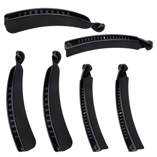 PHCOZY 6 Pcs Banane Haarspangen Haarklammern Vintage Bananen Haarspangen Fisch Clips für langes Haar Bananen Clips Kamm Fish Clips Banana Hair Comb für Damen und Mädchen von PHCOZY