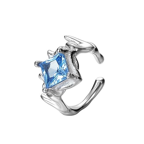 PHENIOTACE® Damen Ear Cuff Silber 925 (1 Stück) Ohrklemme mit Stein Zirkonia Klemm Ohrringe Knorpel Ohne Ohrloch Fakepircings Ohrschmuck für Frauen und Mädchen (A - Einzelne Saphir Weißgold) von PHENIOTACE