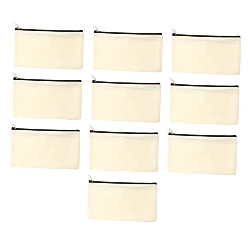 PHENOFICE 10stücke Canvas-federmäppchen Mit Reißverschluss DIY-basteltaschen Stiftetaschen Aus Kosmetiktasche Für Münzen Wiederverwendbar Für Schule Und Reise von PHENOFICE
