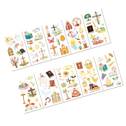 PHENOFICE 10blätter Easter Tattoos Aufkleber Selbstklebende Körper-tattoos Cartoon Ostern Design Für Partys Und Feiern Sichere Materialien Kreative Möglichkeiten von PHENOFICE