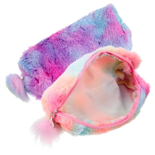 PHENOFICE 2stücke Plüsch Federmäppchen Tragbare Stifte Tasche Für Mädchen Große Kapazität Farbenfrohe Schreibwaren Aufbewahrung Für Schule Und von PHENOFICE